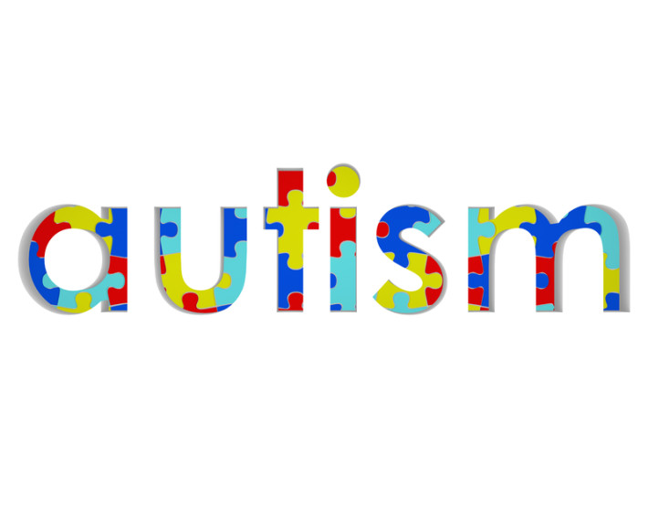 Autism Word Puzzle Piece Background